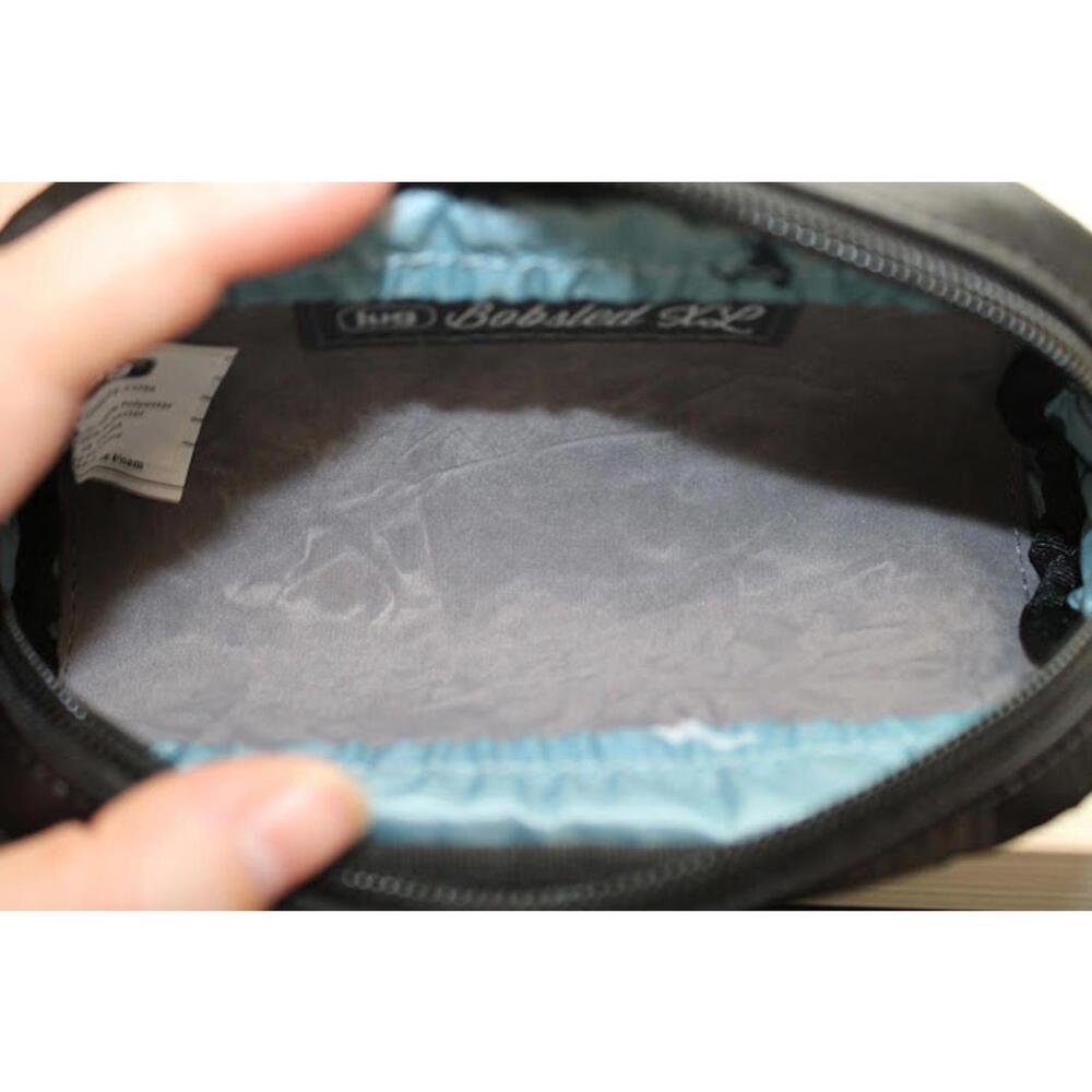 NWT Lug Bobsled XL Glasses Case Cosmetic Bag Black W/ Rainbow Stitching - Picture 3 of 4